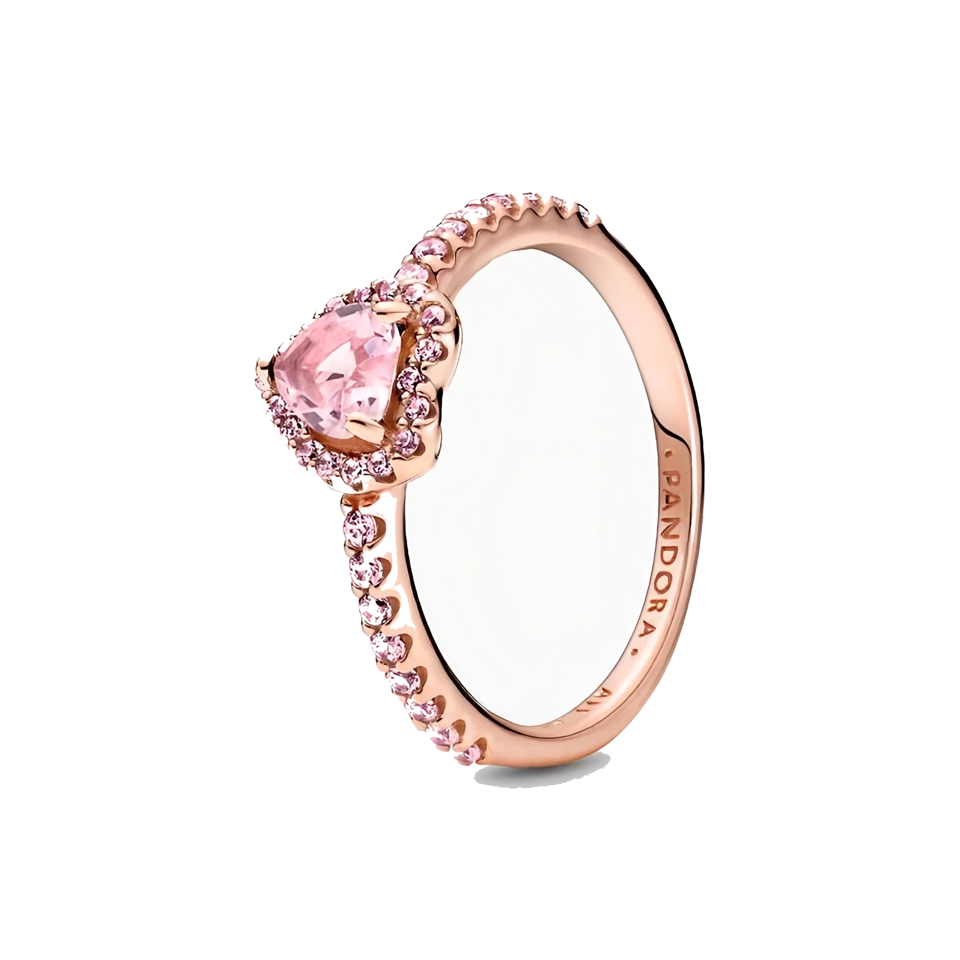 Anillo Corazón Rosado Elevado