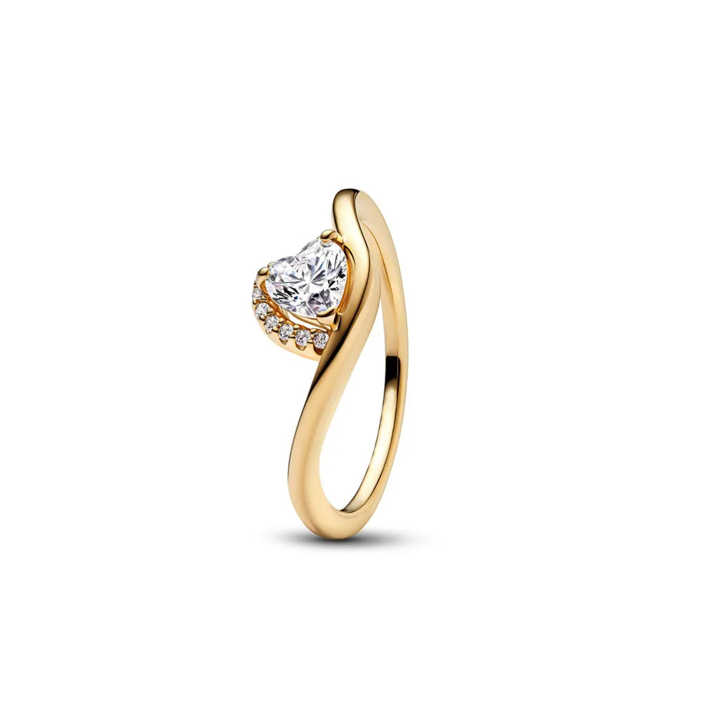 Anillo Corazón Ondulado