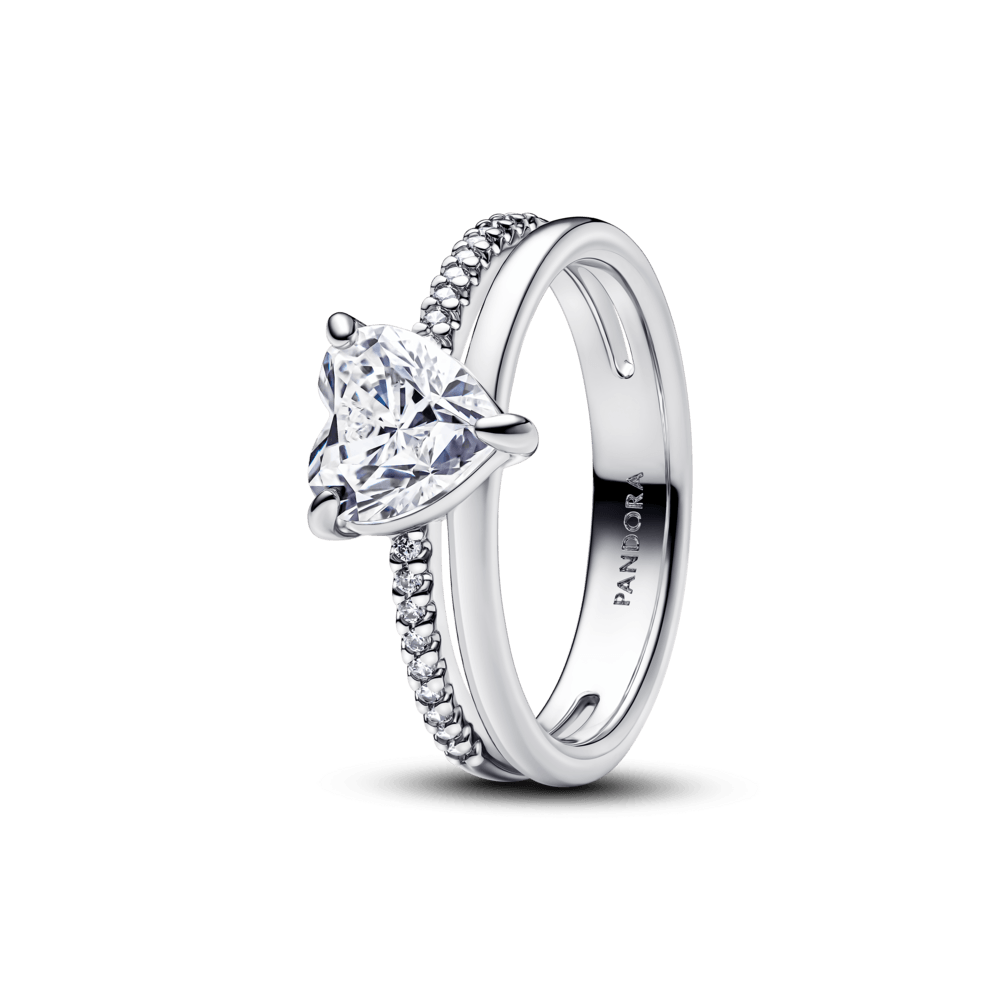 Anillo Corazón Doble Banda
