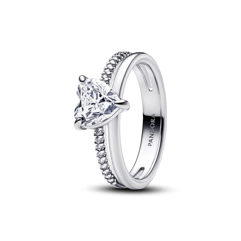 Anillo Corazón Doble Banda