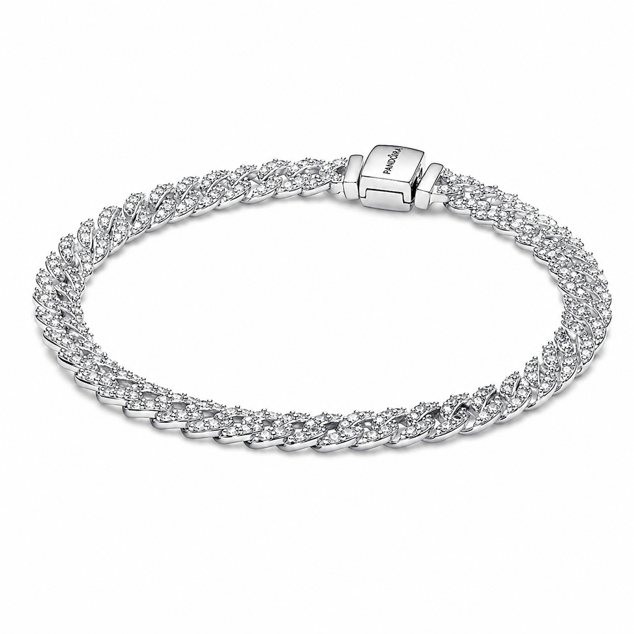 Pulsera de Cadena Cubana de Pavé de Pandora Timeless
