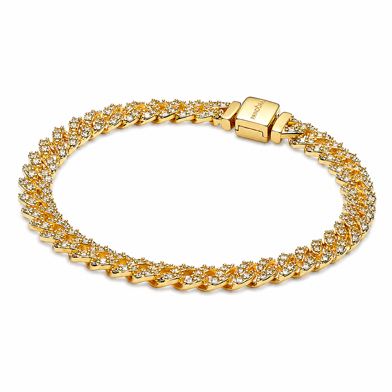 Pulsera Cadena Cubana en Pavé