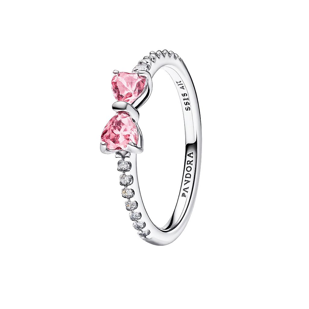 Anillo Lazo Rosa Brillante