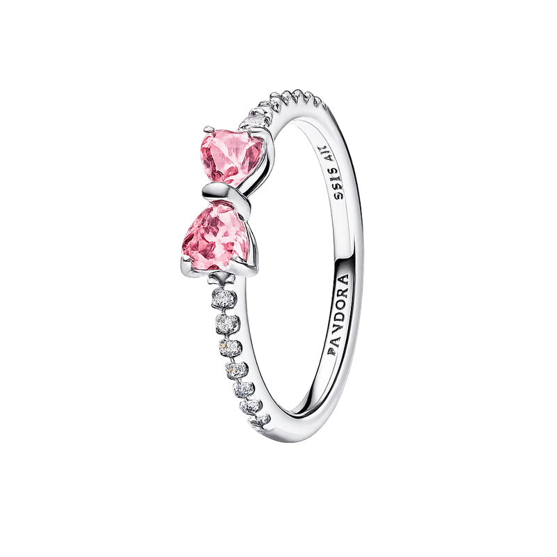 Anillo Lazo Rosa Brillante
