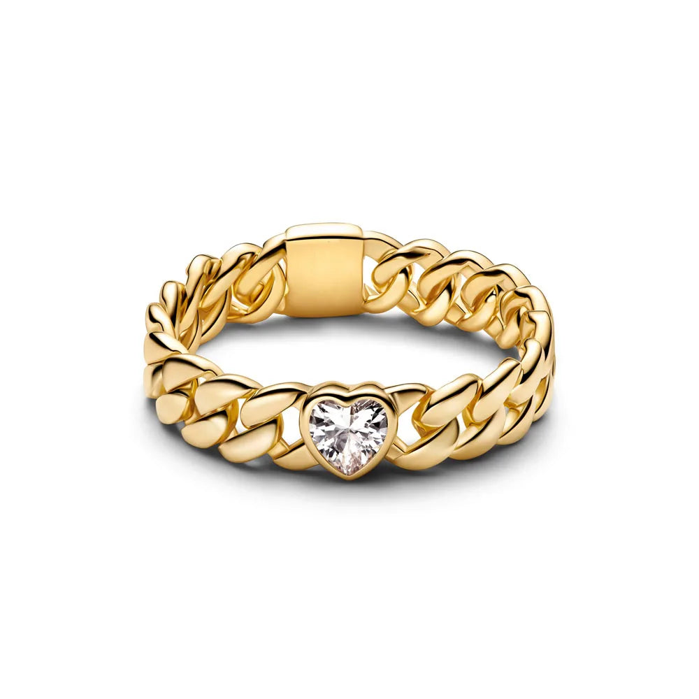 Anillo Cadena Cubana Corazón