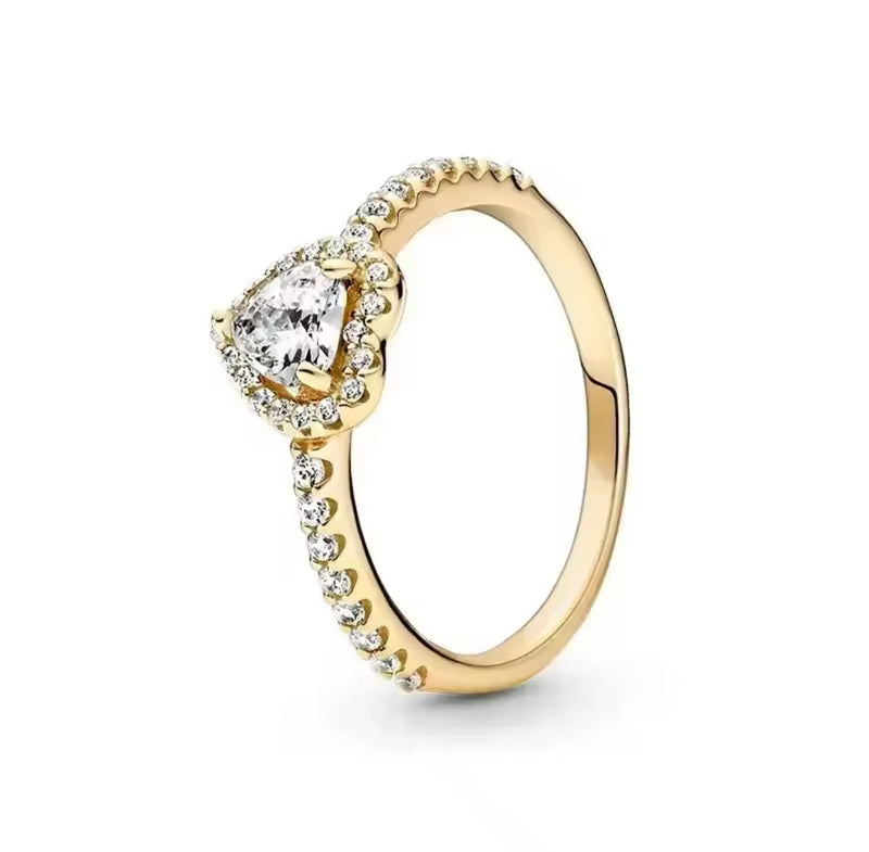 Anillo Corazón blanco Elevado