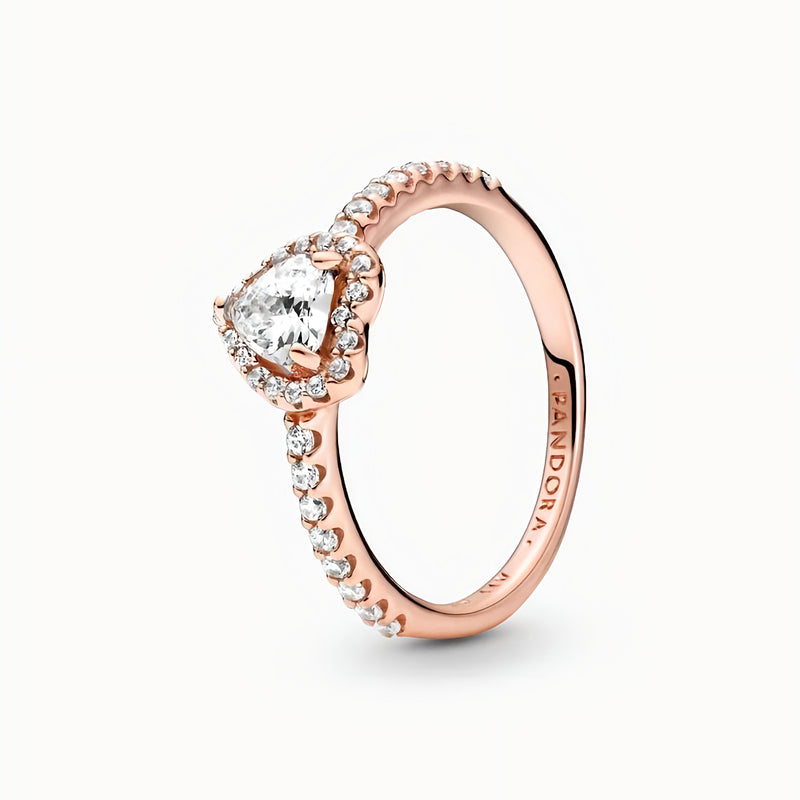 Anillo Corazón Rosado Elevado