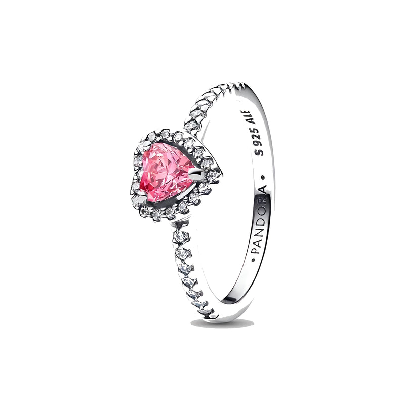 Anillo Corazón Elevado Rosa