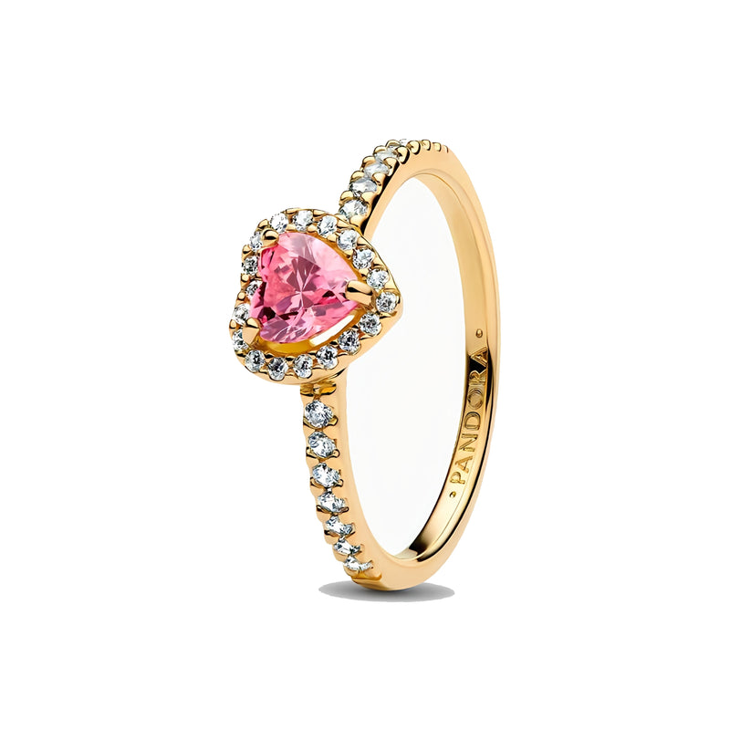 Anillo Corazón Rosa Elevado
