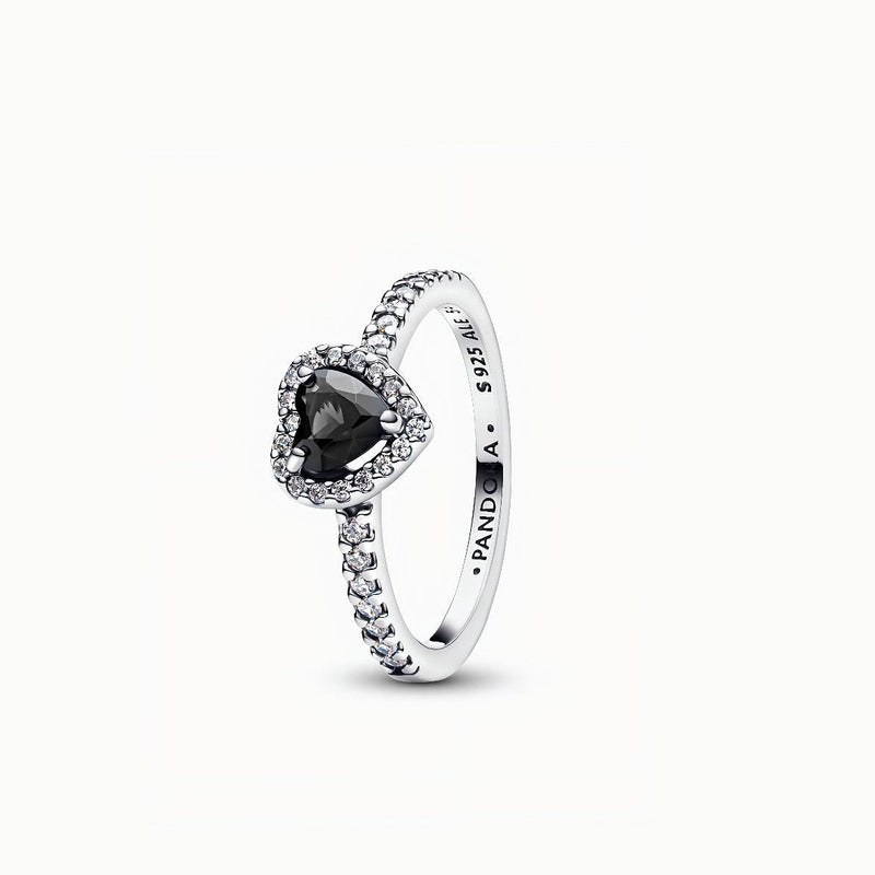 Anillo Corazón Elevado negro