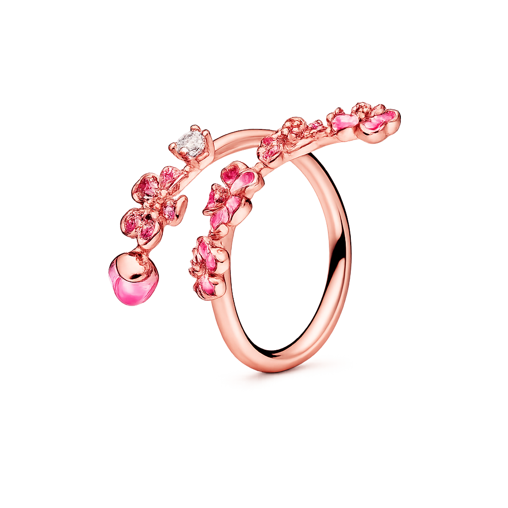 Anillo Flor de Durazno en Oro Rosa