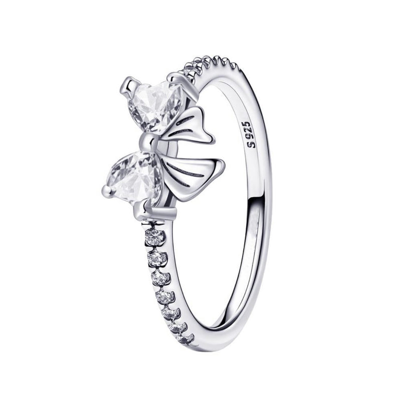 Anillo Lazo Transparente | Plata de primera ley