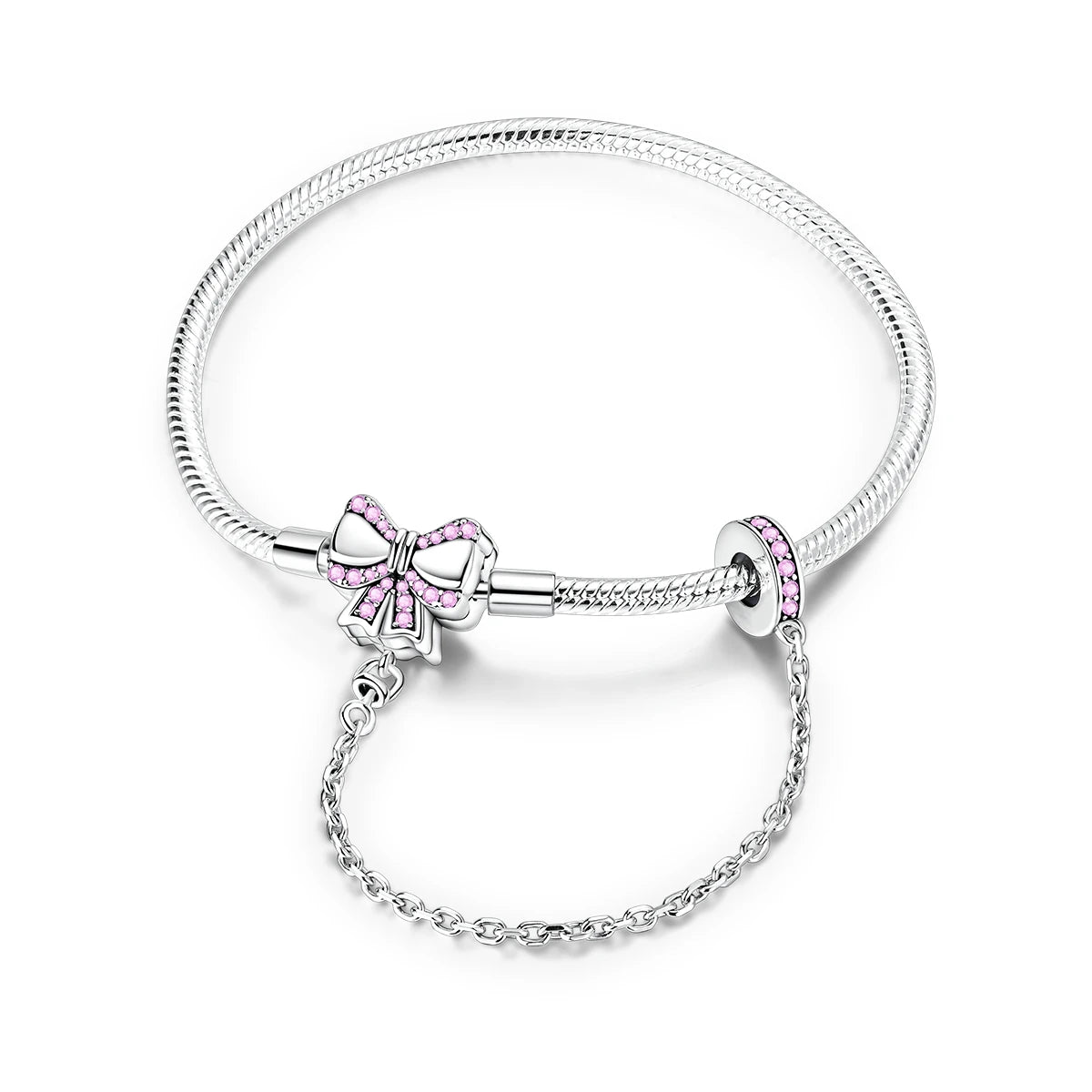 Pulsera Pandora con Cierre de Lazo Rosa